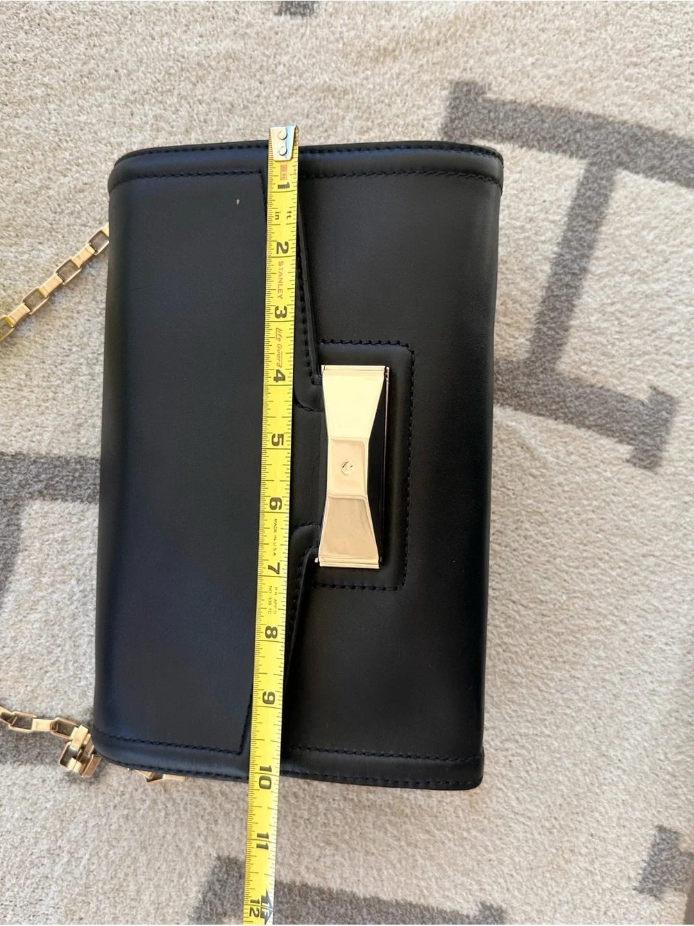 kate spade Black Leather Crossbody with Gold-Tone Plaque